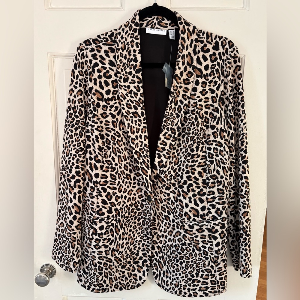 Susan Graver Leopard Print Blazer